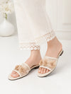 ZAYRA Women’s Cream Floral Mesh Slippers – Sheer Lace Flower Flat Slip-On Slides