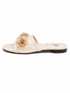 ZAYRA Women’s Cream Floral Mesh Slippers – Sheer Lace Flower Flat Slip-On Slides