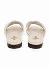 ZAYRA Women’s Off-White Interlocking Woven Strap Slippers – Cream Flat Slip-On Slides